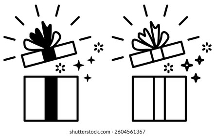 gift box icon, simple flat style, illustration, logo sign symbol pictogram template, for ui or ux isolated on white for mobile app, editable