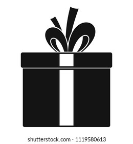 Gift box icon. Simple illustration of gift box vector icon for web design isolated on white background