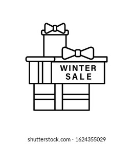Gift box icon. Simple line, outline vector elements of winter sale icons for ui and ux, website or mobile application