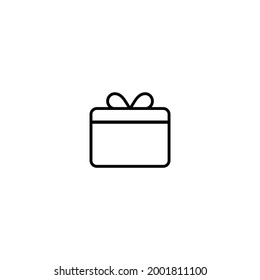 Gift box icon with simple line design vector illustration.