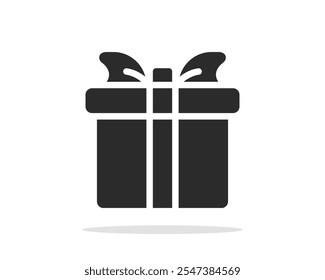 Gift box icon. Solid glyph gift box icon Isolated vector Illustration.