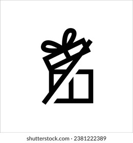 Vector de material de icono de caja de regalo