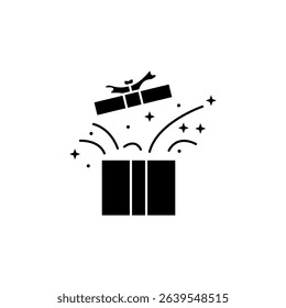Gift Box Icon, Surprise Icon, Vector Illustration, Symbol, Design Logo Template Pictogram, for UI or UX Isolated on White for Mobile App, Editable