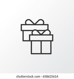 Gift Box Icon Symbol. Premium Quality Isolated Present Element In Trendy Style.