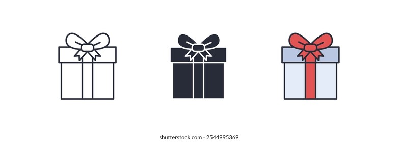 Gift box icon. Gift box Symbol sign for mobile concept and web design. Vector icon, Logo illustration, Vector graphics