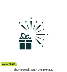 gift box icon symbol simple design element logo template