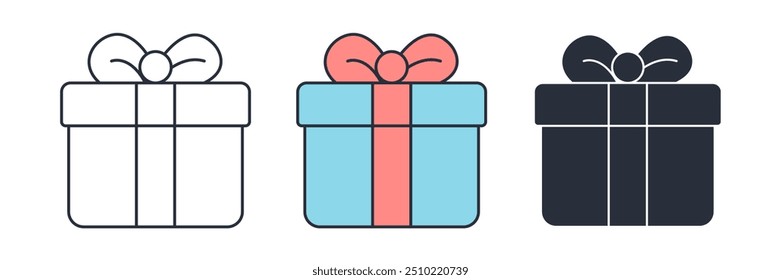 Gift Box icon symbol vector illustration isolated on white background