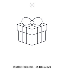 Gift box icon symbol vector illustration isolated on white background