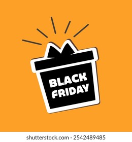 Ícone de caixa de presente que combina bem com Black Friday