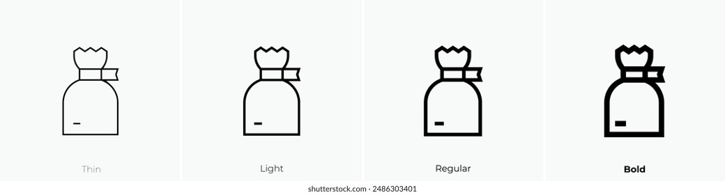 gift box icon. Thin, Light Regular And Bold style design isolated on white background