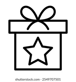 Gift box icon in thin line style vector illustration graphic design