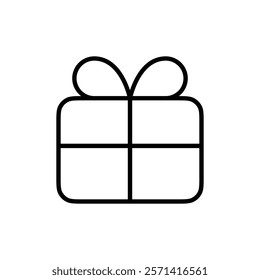 Gift box icon Thin line vector
