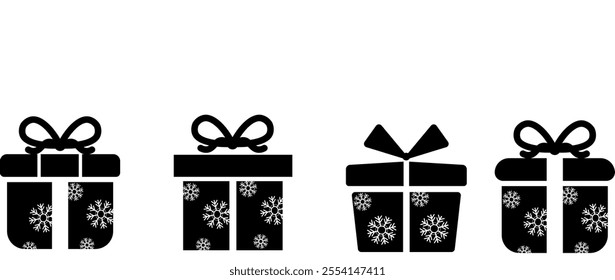 Gift box icon in Trendy Flat style. Gift box with ribbon icon Set. gift box.
