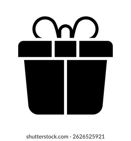 Geschenkbox-Symbol mit trendigem Flat-Stil. Geschenkbox mit Farbbandsymbol. Geschenkbox flache Linie Silhouette. Geschenksymbol