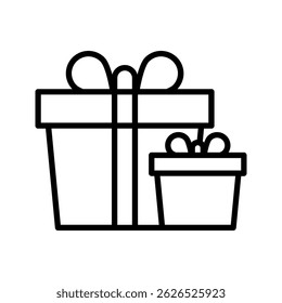 Gift box icon with trendy Flat style. Gift box with ribbon icon. gift box flat line silhouette. gift icon