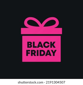 Gift box icon. Vector black friday. For banner,ad, social media.
