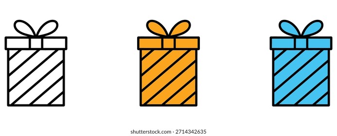 Vector de icono de caja de regalo. celebración, fiesta, presente y sorpresa. Ilustración vectorial.