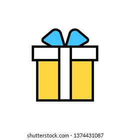 Gift box icon- vector gift box editable icon for website and mobile apps.