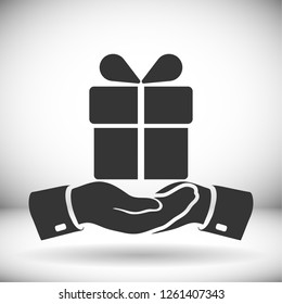 Gift box, icon. Vector  Eps 10 