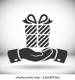 Gift box, icon. Vector  Eps 10 