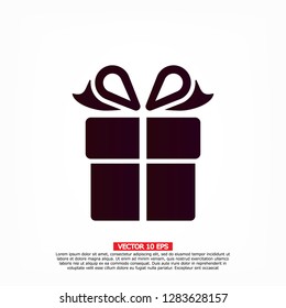 Gift box, icon. Vector  Eps 10 