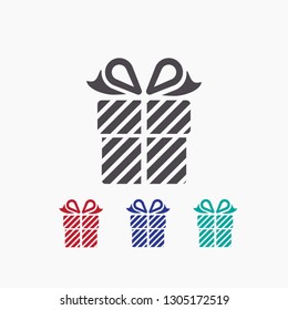 Gift box, icon. Vector  Eps 10 