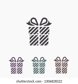 Gift box, icon. Vector  Eps 10 
