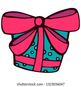 Gift box, icon. Vector Eps 10. Flat design for Christmas present, love valentine present.