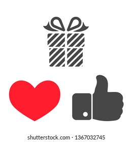 Gift box, icon. Vector  Eps 10 