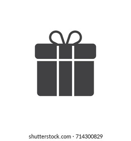 Gift box icon vector, filled flat sign, solid pictogram isolated on white. Present symbol, logo illustration. Pixel perfect vector graphics