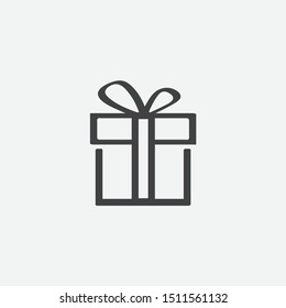 Gift box icon, Gift icon vector. flat design style. vector sign, linear style pictogram. 