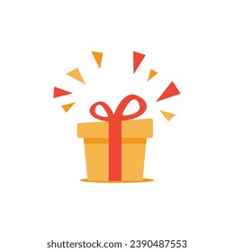 Gift box icon vector flat design template