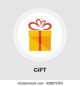 Gift box icon vector. Flat icon isolated on the white background. Editable EPS file. Vector illustration.