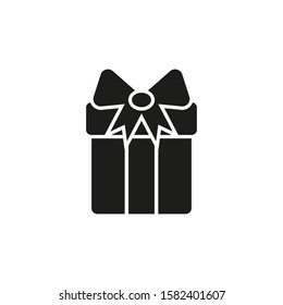  Gift box icon. Vector illustration.