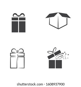Gift box icon Vector Illustration design Logo template