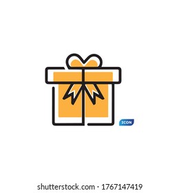 Diseño de imagen de vectores de iconos de caja de regalo