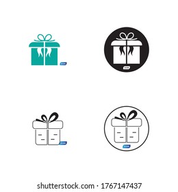 Diseño de imagen de vectores de iconos de caja de regalo