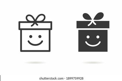 Gift box icon. Vector illustration isolated on white.