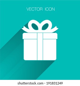 Gift box icon, vector illustration. Flat design style