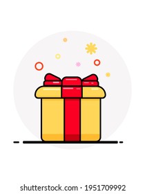 Gift box icon vector illustration. Holy month, Ramadan, Christmas present wrapped packages,birthday, valentine.