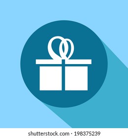 Gift box icon. Vector illustration. Flat design