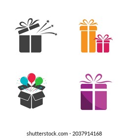 Diseño de imagen de vectores de iconos de caja de regalo
