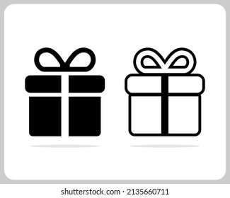 icono de caja de regalo en ilustración de vector