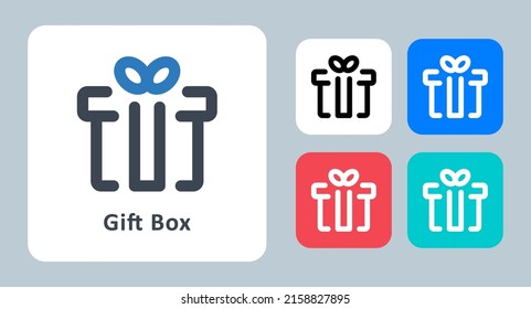 Gift Box icon - vector illustration . Gift, Present, Birthday, Surprise, Giftbox, Giveaway, line, outline, flat, icons .