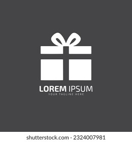 caja de regalo, icono vector logotipo Ilustración