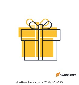 gift box icon vector illustration. gift box symbol isolated on white background