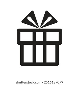 Gift box icon vector illustration. Present concept sign. Graphic design element. Isolated editable. Line art.