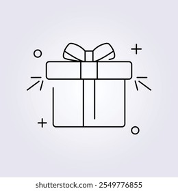 gift box icon vector illustration design, template element xmas symbol sticker design