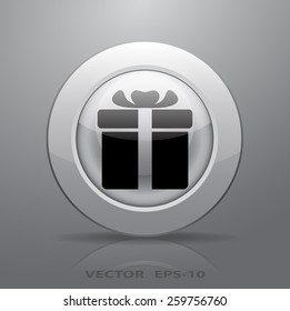 Gift box icon, vector illustration