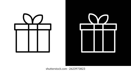 Vector del icono de la caja de regalo, Plantilla del logotipo de la ilustración en estilo de moda